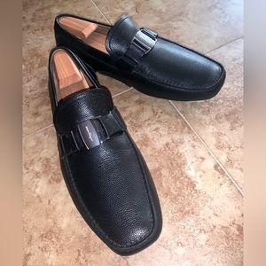 Ferragamo Men's Sardenga Driver - size US 12 Black FREE wooden shoe tree